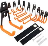 Kitmiido Garage Hooks Heavy Duty 12 Pack, Steel Garage Storage Hooks Utility Wall Mount & Tool Organiser, Anti-Slip Garage Wall Hooks for Organising Bike, Ladder, Garden Tools, Ropes, Cables