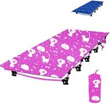 Kids Camping Cot and Toddler Travel Bed | Lightweight and Compact Cots for Sleeping | 5’9” x 27.5” x 5.3” – Portable Folding Cot for Toddler, Kids, Youth and Even Adults (Pink)