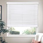 CHICOLOGY Cordless Faux wood blinds Best for Kids, Inside Mount, 36"W X 72"H, Basic White