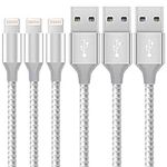 iPhone Charger Cable,3Pack 3FT/1M Lightning Cable Nylon Braided iPhone Fast Charging Cable Compatible with iPhone 13 12 11 Pro Max Mini XS XR X 8 7 6 Plus 5 5S SE iPad AirPods