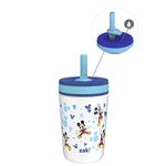 Zak Designs Disney Mickey Mouse Kelso Toddler Cups for Travel or at Home, 12oz Vacuum Insulated Stainless Steel Sippy Cup with Leak-Proof Design is Perfect for Kids