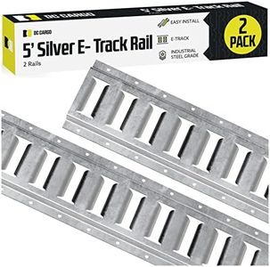 Two 5-ft E Track Tie-Down Rail, Hot-Dipped Galvanized Steel ETrack TieDowns | 5' Horizontal E-Tracks, Pack of 2 Bolt-On Tie Down Rails for Cargo on Pickups, Trucks, Trailers, Vans