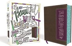 NIV Beautiful Word Coloring Bible And 8-Pencil Gift Set [Brown]: Hundreds of Verses to Color