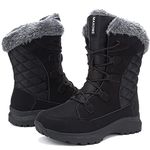 todaysunny Womens Winter Snow Boots Insulation Warm Fur Lined Walking Boots For Ladies Anti-Slip Lace Up Closure Cold Weather Mid-Calf Boots Outdoor Shoes Women