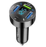 66W 4 Ports Fast Charging PD20W +QC 3.0 A + 2 USB A & C Ports Cigarette Lighter Car Phone USB Charger Adapter Compatible with iPhone, Android or Any Other Devices with USB A or C Ports