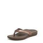 Vionic Islander Toepost Women Leather & Textile Bronze Slipper (279-173440)