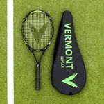 Vermont Lunar Tennis Racket | 27” Senior Tennis Racket | For Competitive Tennis | VPG TEK Construction | Graphite Frame With Aluminium Composite [Net World Sports] (L5 (115-117mm))