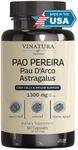 VINATURA Pao Pereira + PAU D'Arco, Astragalus - 1300MG Serving, USA Made & Tested, Stem Cells and Immune Support, 60 Capsules