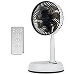 JasperKino Portable Oscillating Standing Fan, 7200mAh Foldable Fan Desk Fan, Standing Fan, Pedestal Fan Support 4 Wind Speed 180° Reverse Rotation Fan Rechargeable Fan for Office, Home, Outdoor