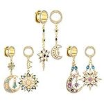 TBOSEN 3 Pairs Gold Dangle Charms S