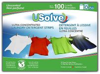 Eco-Friendly Laundry Detergent Strips up to 100 Loads. Earth Friendly Laundry Soap - Fragrance Free - USolve by Canada Green® - The Ultra Concentrated Liquidless Laundry Detergent Sheets. 50 Count.