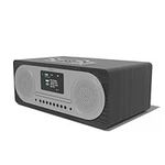 DAB DAB+ FM Radio Stereo Hi-Fi Speaker System & CD Player, Bluetooth, Colour Display, MP3 Playback, USB Phone Charger, Equaliser, Remote Control Clockwood (AZATOM CL100X Black)