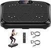 Werara Vibration Plate, Vibration Plate Exercise Machine for Lymphatic Drainage 199 Speeds, 7 Modes Vibrating Plate Weight Loss with 2 Resistance Bands and Bluetooth, Power Plate 220KG Capacity