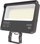 HYPERLITE LED Flood Light 240W 28800LM 5000K Daylight IP65 Waterproof Outdoor Floodlights UL Certified for Court,Garden,Warehouse