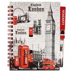 A6 Souvenir London England Tourist Landmarks Big Ben Wire Notebook Notepad & Pen (1 Grey Big Ben)