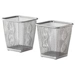 Ikea 10 x 10 x 11 cm Pencil or Pen Cup Holder (Silver) - Pack of 2