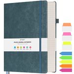 OFFIGIFT College Ruled Notebook, Large B5 Hardcover Leather Journal, 312 Numbered Pages Writing Journal, 100gsm No Bleed Paper, Lined Journal Notebook for Women Men School Office, Grey Blue