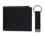 Calvin Klein Men's RFID Blocking Leather Bifold Wallet, Black Coin Pocket, One Size