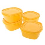 Cutting EDGE Snap-Tight Containers for Food, Kitchen, Freezer Storage, nestable, Stackable, Airtight, BPA Free, Microwave, Dishwasher Safe (Set of 4) - Yellow, 1.5L