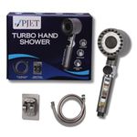 PJET Tubro Shower Filter for Hard Water for Hair | 2-in-1 Black Handheld Shower Head for Bathroom with Filter | 3-Mode High Pressure Spray | Hard Water Softener Set with Pause Button