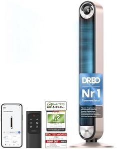 Dreo 25dB Smart Leiser Turmventilator mit Kühlung, 106cm WiFi Alexa Tower Fan, 90grad oszillierender Ventilator, Fernbedienung 9-Geschwindigkeit 4 Modi 12 Std Timer Sprachsteuerung, Sternenlicht