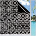 Lifetree Window Film Privacy, Patterned Privacy Film for Glass Windows Self Adhesive Vinyl Opaque Frosted Decorative Window Stickers for Glass and Bathroom (Black, 44.5 * 200cm)