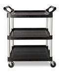 Rubbermaid Commercial Products Utility Service Cart Black FG342488BLA