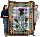 Pure Country Weavers Scotland - National Flower The Flowering Thistle Blanket - Gift Tapestry Throw - Woven from Cotton - Made in The USA (72x54)