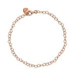 Amberta Women's 925 Sterling Silver Heart Bracelet: Rose Plated