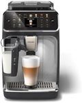 Philips 5500 Series Fully Automatic Espresso Machine – 20 Hot & Iced Coffees, Quick-to-Clean LatteGo Milk System, 40% quieter with SilentBrew, Less waiting with QuickStart, Black, Silver (EP5546/70)