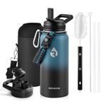 RAYMYLO Insulated Water Bottle 32 oz, Triple Wall Vacuum Stainless Steel (Cold for 24 Hrs, Hot for 24Hrs), Leak Proof & Non-BPA, 32oz Hydro Water Flask with Paracord Handle & Straw Spout Lids