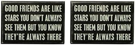 Primitives by Kathy Good Friends Wooden Box Sign Set of 2 6 X 4 X 1.75