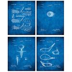 TheNameStore Golf Patent Print Wall Art - Set of Four Fine Art Photos 8x10 Unframed - Great Gift for Golfers Decor (Blueprint)