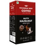 COLOMBIAN BREW COFFEE Hazelnut Instant Coffee Powder, No Sugar Vegan, 100g, Box