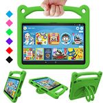 Riaour Kids Case for All-New Fire 8 inch Tablet (Both for 12th/10th Generation, 2022/2020 Release), Lightweight Kid-Proof Case with Handle Stand, Not for iPad/Lenovo/Samsung 8" Tablet, Green