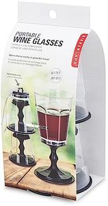 Kikkerland Stacking Wine Glass, Black, Set of 2