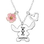 Friends Necklace Cute Pendant Jewellery Gifts for Girls Inspirational Necklace Gifts for Sister Daughter Niece St**ch Necklace Gifts Christmas Birthday Friendship Gifts Inspirational Necklace