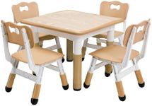 GarveeHome Kids Table and Chairs Set, Height Adjustable Desk for Ages 2-10,Arts & Crafts Table,Graffiti Desktop, Non-Slip Legs, Max 300lbs, Children Multi-Activity Table for Classrooms,Daycares,Home