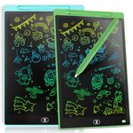 [2 Pack] Genialba 8.5 inch LCD Writing Tablet Colorful Screen Drawing Board Toddler Toys Learning Educational Toys Gifts for Birthday Christmas, for 2 3 4 5 6 7 Year Old Boys Girls, (Green&Blue)