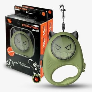 Retractable Dog Leash, 13ft Strong Nylon Tape with Auto-Locking, Leash for Small Dogs up to 20 lbs, Tangle-Free, Smooth Retraction, One-Touch Brake, Anti-Slip Grip, Cheeky Imp Design