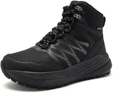 OrthoComfoot Men's Orthopedic Wide Waterproof Hiking Boots: Comfortable Plantar Fasciitis Arch Support Work Walking Boots, Orthotic Non Slip Ankle Support Trekking Shoes Black Size 8