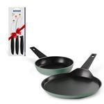 Tramontina Aura Cookware Set of 2 - Fry Pan 20 cm & Dosa Tawa 28 cm|Ceramic Non-Stick |Cold Forged Aluminium|Bakelite Handle|All Cooktop Compatible|Dishwasher Safe
