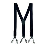 The Tie Hub Carbon Black Clip On Suspenders For Men