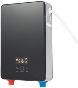 Chauffe-eau électronique instantané à la demande - 30 à 55 °C - Affichage numérique de la température LED - Étanche - Pour la maison, la cuisine, la salle de bain, l'hôtel - 220 V 6500 W - Noir