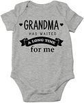 CBTwear Grandma Has Waited A Long Time For Me - Spoiled By Granny - Hello Nana - Cute Infant One-Piece Baby Bodysuit, Heather Grey, 12 Months