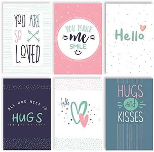 Thinking of You Hello Greeting Cards, Friendship Cards, 100-Pack, 4 x 6 inch, 6 Fun Modern Cover Designs, Blank Inside, by Better Office Products, Encouragement Appreciation Note Cards, with Envelopes