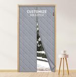 MAGZO Customized Magnetic Thermal Insulated Door Curtain Width Within 70.01-90 cm Weatherproof Thermal Door Curtain Free Entry Grey