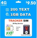 Jolt Mobile $9.50 AT&T 5G 4G LTE GSM SIM Card for GPS Trackers | Pet Senior Kid Child Car Tracking Device | 3 in 1 Prepaid Simcard Standard Micro Nano | No Contract | Nationwide 30 Days Wireless Plan