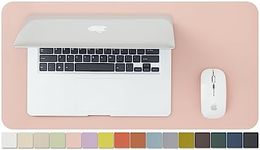 Compact Leather Desk Mat - Small Non-Slip PU Desk Pad for Office and Home - Desk Organization and Accessories - Ideal for Large Mouse Pad and Small Desk Mats on Top of Desks (Pink,23.6"x 11.8")