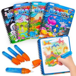 ArtCreativity 4 Pack Magic Water Coloring Books for Toddlers, Reusable Magic Water Pen Coloring Books for Kids Ages 1 2 3 4 - Mess Free Water Art Books for Toddlers - Stocking Stuffers for Toddlers